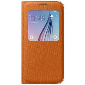 Samsung EF-CG920BOEGWW Galaxy S6 S-View Tekstil Turuncu Cep Telefonu Kılıf
