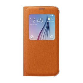 Samsung EF-CG920BOEGWW Galaxy S6 S-View Tekstil Turuncu Cep Telefonu Kılıf