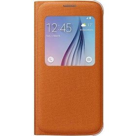 Samsung EF-CG920BOEGWW Galaxy S6 S-View Tekstil Turuncu Cep Telefonu Kılıf
