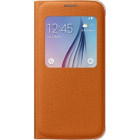 Samsung EF-CG920BOEGWW Galaxy S6 S-View Tekstil Turuncu Cep Telefonu Kılıf