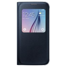 Samsung EF-CG920PW Galaxy S6 Orjinal S-View Cover Deri Görünümlü Cep Telefonu Kılıf