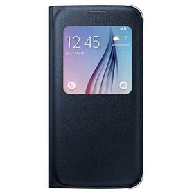 Samsung EF-CG920PW Galaxy S6 Orjinal S-View Cover Deri Görünümlü Cep Telefonu Kılıf