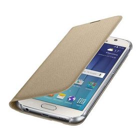 Samsung EF-WG920BFEGWW Galaxy S6 Kartlıklı Tekstil Altın Cep Telefonu Kılıfı