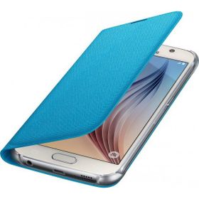 Samsung EF-WG920BLEGWW S6 Tekstil Mavi Kartlıklı Kılıf