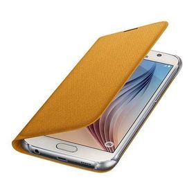 Samsung EF-WG920BYEGWW Galaxy S6 Kartlıklı Tekstil Sarı Cep Telefonu Kılıfı
