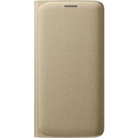 Samsung EF-WG925BFEGWW S6 Edge Tekstil Altın Kartlıklı Kılıf