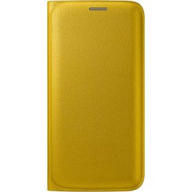 Samsung EF-WG925PYEGWW S6 Edge Deri Sarı Kartlıklı Kılıf