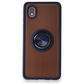 Samsung Galaxy A01 Core Montreal Yüzüklü Silikon Kapak Lacivert Kılıf