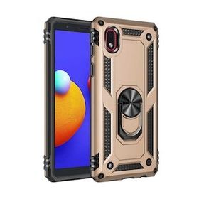 Samsung Galaxy A01 Core Sofya Yüzüklü Silikon Kapak Gold Kılıf