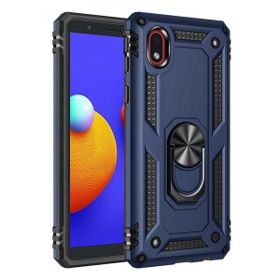Samsung Galaxy A01 Core Sofya Yüzüklü Silikon Kapak Lacivert Kılıf