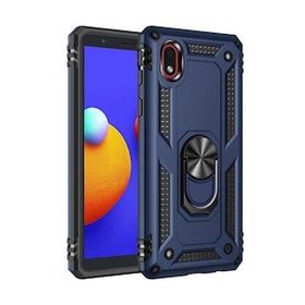 Samsung Galaxy A01 Core Sofya Yüzüklü Silikon Kapak Lacivert Kılıf