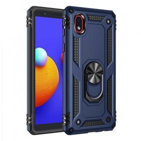 Samsung Galaxy A01 Core Sofya Yüzüklü Silikon Kapak Lacivert Kılıf