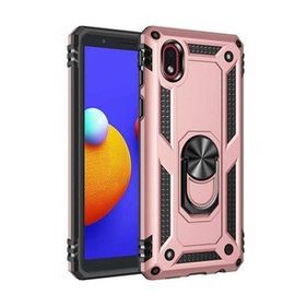 Samsung Galaxy A01 Core Sofya Yüzüklü Silikon Kapak Rose Kılıf