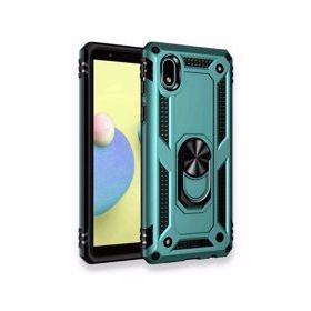 Samsung Galaxy A01 Core Sofya Yüzüklü Silikon Kapak Yeşil Kılıf