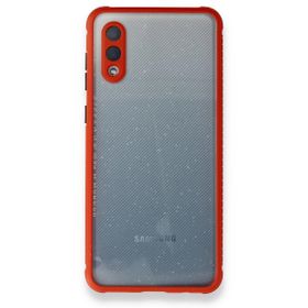 Samsung Galaxy A02 Miami Şeffaf Silikon Kırmızı Kılıf