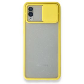 Samsung Galaxy A02 Palm Buzlu Kamera Sürgülü Silikon Turkuaz Kılıf