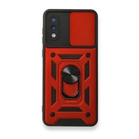 Samsung Galaxy A02 Pars Lens Yüzüklü Silikon Kırmızı Kılıf