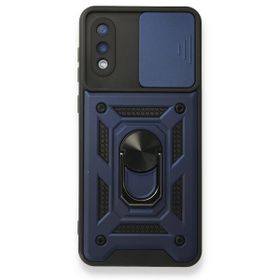 Samsung Galaxy A02 Pars Lens Yüzüklü Silikon Lacivert Kılıf