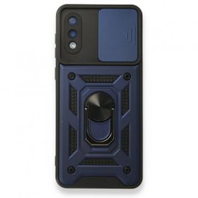 Samsung Galaxy A02 Pars Lens Yüzüklü Silikon Lacivert Kılıf