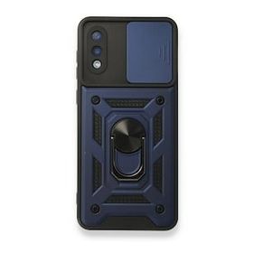 Samsung Galaxy A02 Pars Lens Yüzüklü Silikon Lacivert Kılıf