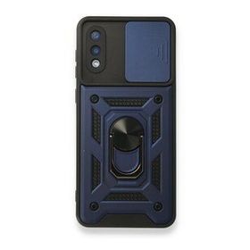 Samsung Galaxy A02 Pars Lens Yüzüklü Silikon Lacivert Kılıf
