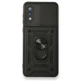 Samsung Galaxy A02 Pars Lens Yüzüklü Silikon Siyah Kılıf