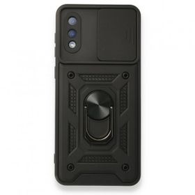 Samsung Galaxy A02 Pars Lens Yüzüklü Silikon Siyah Kılıf