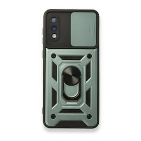 Samsung Galaxy A02 Pars Lens Yüzüklü Silikon Yeşil Kılıf