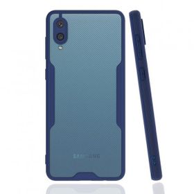 Samsung Galaxy A02 Platin Silikon Lacivert Kılıf