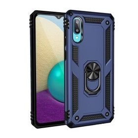 Samsung Galaxy A02 Sofya Yüzüklü Silikon Kapak Lacivert Kılıf