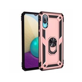 Samsung Galaxy A02 Sofya Yüzüklü Silikon Kapak Rose Kılıf