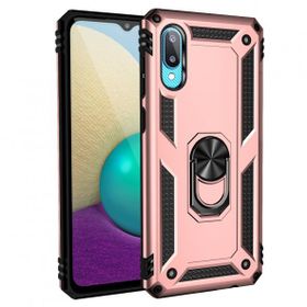Samsung Galaxy A02 Sofya Yüzüklü Silikon Kapak Rose Kılıf