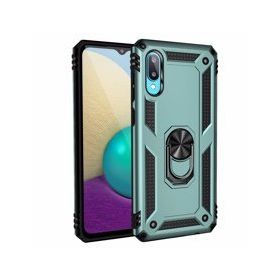 Samsung Galaxy A02 Sofya Yüzüklü Silikon Kapak Yeşil Kılıf