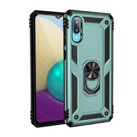 Samsung Galaxy A02 Sofya Yüzüklü Silikon Kapak Yeşil Kılıf