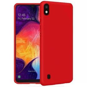 Samsung Galaxy A10 İçi Kadife Kırmızı Uyumlu Silikon Kılıf