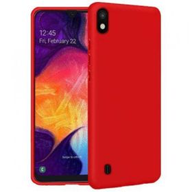 Samsung Galaxy A10 İçi Kadife Kırmızı Uyumlu Silikon Kılıf