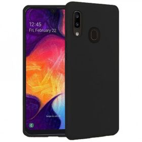Samsung Galaxy A20 İçi Kadife Siyah Uyumlu Silikon Kılıf
