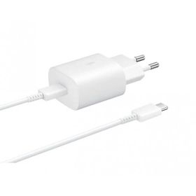 Samsung Galaxy A23 Fast Charging 25W Type-C Çıkışlı Kablolu Beyaz Şarj Aleti