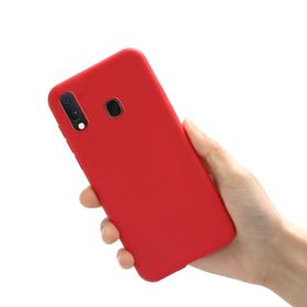 Samsung Galaxy A30 İçi Kadife Kırmızı Uyumlu Silikon Kılıf
