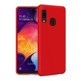 Samsung Galaxy A30 İçi Kadife Kırmızı Uyumlu Silikon Kılıf