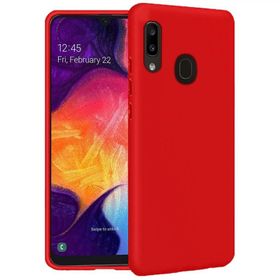 Samsung Galaxy A30 İçi Kadife Kırmızı Uyumlu Silikon Kılıf