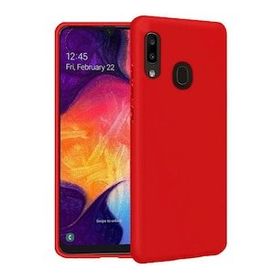Samsung Galaxy A30 İçi Kadife Kırmızı Uyumlu Silikon Kılıf