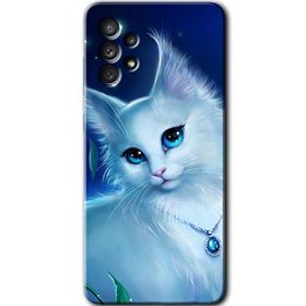 Samsung Galaxy A32 4G HD Desen Baskılı Arka Kapak - Cat Glance Kılıfı