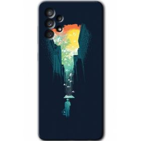 Samsung Galaxy A32 4G HD Desen Baskılı Arka Kapak - City Bird Sky Kılıfı