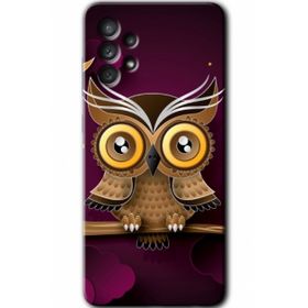 Samsung Galaxy A32 4G HD Desen Baskılı Arka Kapak - Owl Bird Branch Kılıf