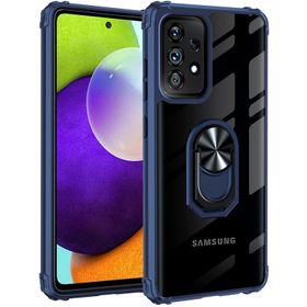 Samsung Galaxy A32 Kılıf Standlı Arkası Şeffaf Kenarları Airbag Kapak - Siyah