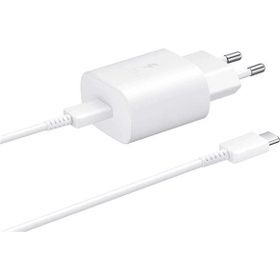 Samsung Galaxy A42 5G Fast Charging 25W Type-C Çıkışlı Kablolu Beyaz Şarj Aleti