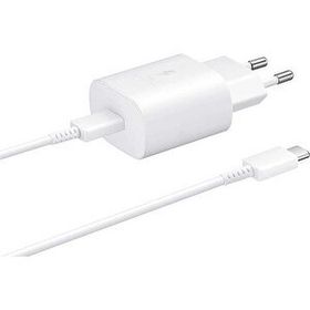 Samsung Galaxy A42 5G Fast Charging 25W Type-C Çıkışlı Kablolu Beyaz Şarj Aleti