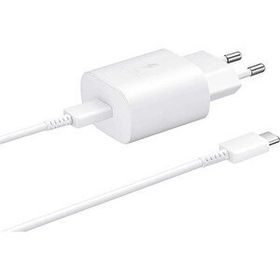 Samsung Galaxy A42 5G Fast Charging 25W Type-C Çıkışlı Kablolu Beyaz Şarj Aleti