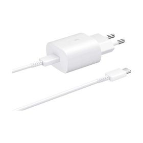 Samsung Galaxy A42 5G Fast Charging 25W Type-C Çıkışlı Kablolu Beyaz Şarj Aleti
